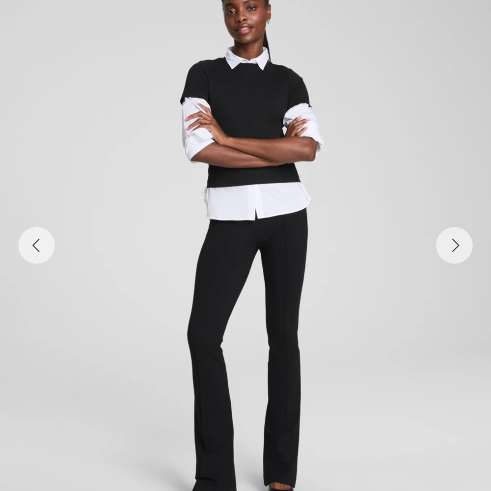 SPANX The Perfect Collection Ponte Micro Flare Pants Black Size M NWT